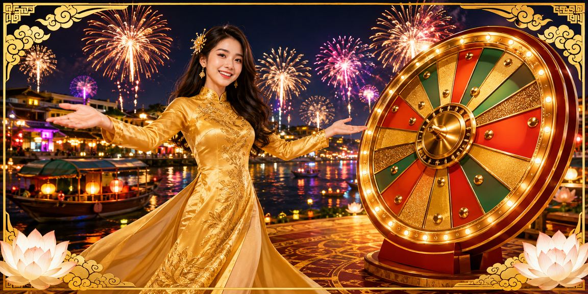 Bàn Roulette truyền thống tại vùng sông Mekong với trang phục áo dài Việt